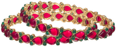 71% OFF on Sparkle Street Gulab Phool Alloy Bangle Set Pack of 2