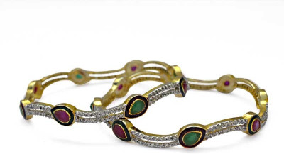 20% OFF on Jewelfin Princess Delight Alloy Rhodium Plated Bangle Set Pack of 2