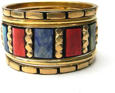 48% OFF on Swaraj Aurous Alloy Brass Plated Bangle Set Pack of 5