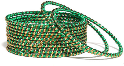 20% OFF on Bindhani Style Diva Brass Yellow Gold Plated Bangle Set Pack of 12