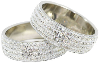 The Fine World Traditional Brass Zircon Yellow Gold Plated Kada Pack of 2