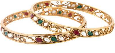 59% OFF on Utsokt Mix Alloy Yellow Gold Plated Bangle Set Pack of 2 59% OFF on Utsokt Mix Alloy Yellow Gold Plated Bangle Set Pack of 2