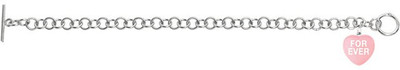 50% OFF on Love Bright Jewelry Sweet Heart Forever Sterling Silver Enamel Plated Bracelet