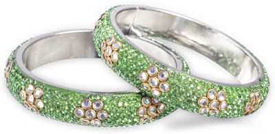 20% OFF on Ijuels Ethnic Bridal Alloy, Lac Cubic Zirconia Bangle Set Pack of 2