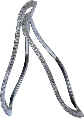 Aman Beautiful Exotic Style Sterling Silver Bangle Set Pack of 2