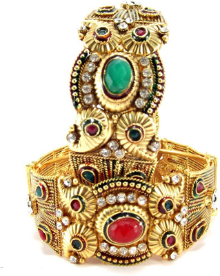 50% OFF on Aria Alloy Cubic Zirconia 18K Rose Gold Plated 18 Bangle Set Pack of 2