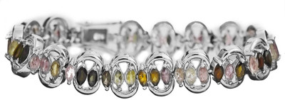 Exotic India Faceted Tourmaline Sterling Silver Tourmaline Bracelet