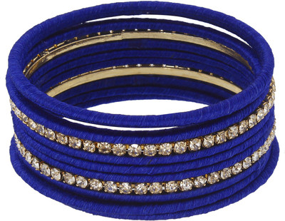 40% OFF on Laron Handicrafts Blue Threaded And Studed Silk Dori Bangle Set Pack of 11 40% OFF on Laron Handicrafts Blue Threaded And Studed Silk Dori Bangle Set Pack of 11