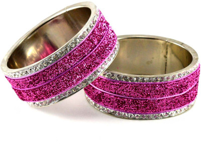 20% OFF on Vidhya Kangan Pink Brass Crystal Rhodium Plated Bangle Set Pack of 2