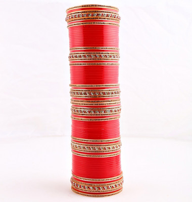 40% OFF on Lucky Jewellery Punjabi Bridal Choora Full Two Hands Acrylic Bangle Set Pack of 79