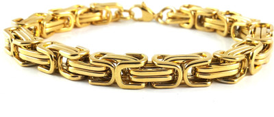 51% OFF on Ammvi Creations 316L- 3D Byzantine Gold Plated Stainless Steel 8 Bracelet