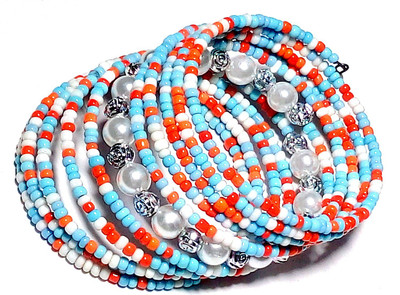50% OFF on Laron Handicrafts Terq Mix Beaded spiral Glass Bangle