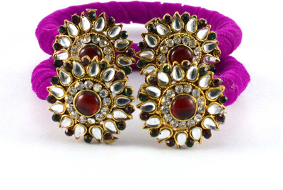 16% OFF on Vidhya Kangan Purple Brass Crystal Rhodium Plated Bangle Set Pack of 2