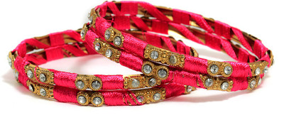 Bindhani Colour Spark Alloy 10K White Gold Plated Bangle Set Pack of 4