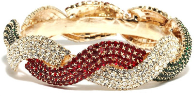 Bindhani Antique Alloy Cubic Zirconia 10K White Gold Plated Bangle Bindhani Antique Alloy Cubic Zirconia 10K White Gold Plated Bangle