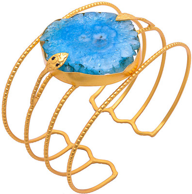 60% OFF on Sagun Brass Agate Rhodium Plated Cuff