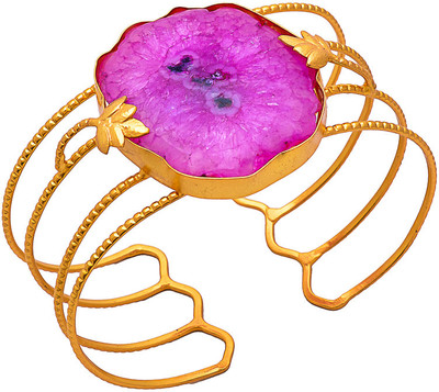 60% OFF on Sagun Brass Agate Rhodium Plated Cuff
