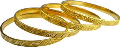 44% OFF on Pearl Paradise Wedding Special Alloy Yellow Gold Plated Bangle Set Pack of 4