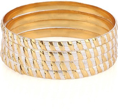 60% OFF on Ratnakar Golde & Silver Finished Alloy Yellow Gold Plated Bangle Set Pack of 4