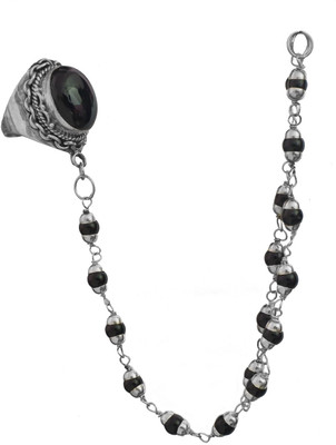 Exotic India Slave Sterling Silver Onyx Bracelet