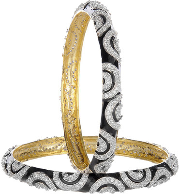 45% OFF on Treasure Trove Royal Collection Silver Zircon Yellow Gold Plated Bangle Set Pack of 2 45% OFF on Treasure Trove Royal Collection Silver Zircon Yellow Gold Plated Bangle Set Pack of 2