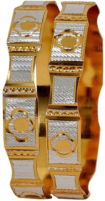 52% OFF on Maayra Simple Micron Gold Plated Brass Copper Plated Bangle Set Pack of 2