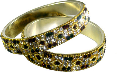 69% OFF on Abqa Hydrabadi Bangle Womens Delight Lac Zircon Bangle Set Pack of 2