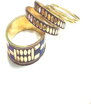 Indian Swan Evening Shine Brass Bangle Set Pack of 5