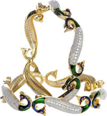 38% OFF on Treasure Trove Royal Collection Silver Zircon Yellow Gold Plated Bangle Set Pack of 2 38% OFF on Treasure Trove Royal Collection Silver Zircon Yellow Gold Plated Bangle Set Pack of 2