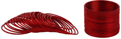 22% OFF on Aadhya Joyful Metal Red Alloy, Metal Bangle Set Pack of 48