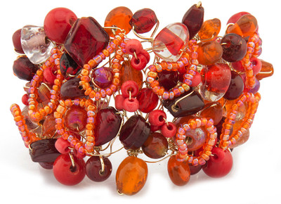 Blueberry Glass, Metal Bracelet Blueberry Glass, Metal Bracelet