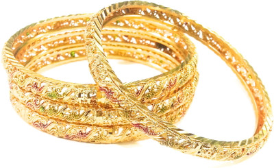 40% OFF on Sri Kapi Pearls Alloy Yellow Gold Plated Bangle Set Pack of 4