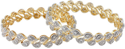 32% OFF on Ur Pearls & Trinkets Golden Charm Alloy Bangle Set Pack of 2