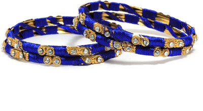 Bindhani Circle Of Life Alloy 10K White Gold Plated Bangle Set Pack of 4