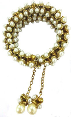 60% OFF on Deco Junction Ethnic Golden Studded With Pearls Alloy Bracelet 60% OFF on Deco Junction Ethnic Golden Studded With Pearls Alloy Bracelet
