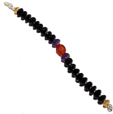 44% OFF on Nikhil Silver Arts Beaded Silver Amethyst, Onyx Bracelet