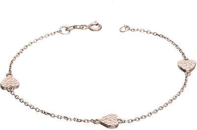 25% OFF on Glitterz Silver Dangling Hearts Sterling Silver Sterling Silver Plated Bracelet