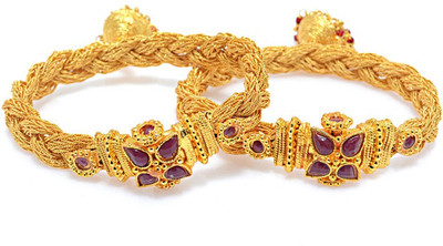 38% OFF on Alankruthi Dazzling Copper Copper Plated Bracelet Pack of 2