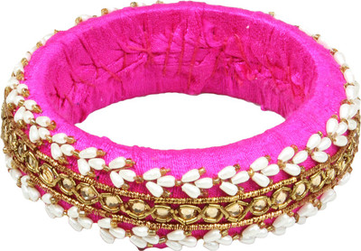 63% OFF on Glitters Pink Designer with Pearl and Zardosi Work Fabric Bangle 63% OFF on Glitters Pink Designer with Pearl and Zardosi Work Fabric Bangle