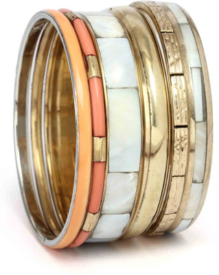 56% OFF on Orange Plum Sarah Alloy Bangle Set Pack of 6