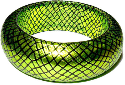 50% OFF on Beadworks Classy Antuque Green Plastic, Leather Bangle
