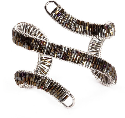KhoobSurati Adjustable Beaded Metal Bracelet