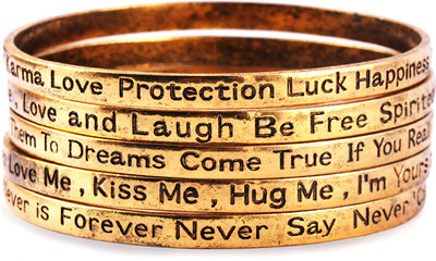 87% OFF on House of Wolfgang Alloy 18K Yellow Gold Plated 18 Bangle Set