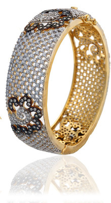 60% OFF on Alysa Mrugaya Alloy, Silver Cubic Zirconia 18K Yellow Gold, Rhodium Plated Bangle