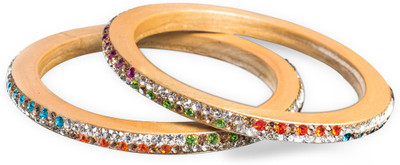 21% OFF on Ijuels Ethnic Bridal Alloy, Lac Cubic Zirconia Bangle Set Pack of 2