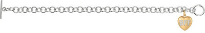 50% OFF on Love Bright Jewelry Sweet Heart Best Friend Forever Sterling Silver Yellow Gold Plated Bracelet