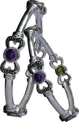 Aman Latest Fashionable Sterling Silver Bangle Set Pack of 2 Aman Latest Fashionable Sterling Silver Bangle Set Pack of 2