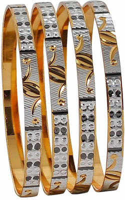 51% OFF on Maayra Hot Micron Gold Plated Alloy Copper Plated Bangle Set Pack of 4