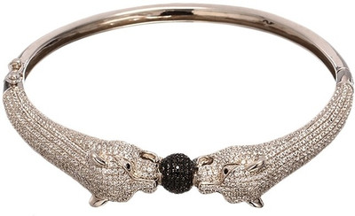 18% OFF on Glitterz Lion Bangle Sterling Silver Sterling Silver Plated Kada 18% OFF on Glitterz Lion Bangle Sterling Silver Sterling Silver Plated Kada