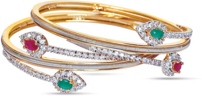 50% OFF on Sparkle Street Brass, Alloy, Glass Bangle Set Pack of 2